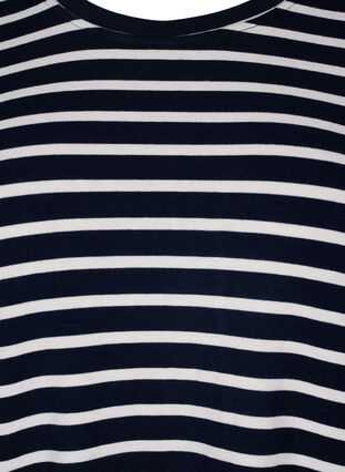 Zizzi Långärmad blus med ränder, Evening Blue Stripe, Packshot image number 2