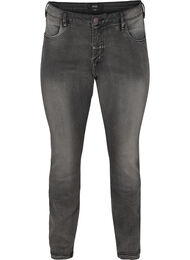 Emily jeans med smal passform och normal midja, Dark Grey Denim