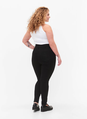 Zizzi Superslimmade Bea-jeans med extra hög midja, Black, Model image number 1