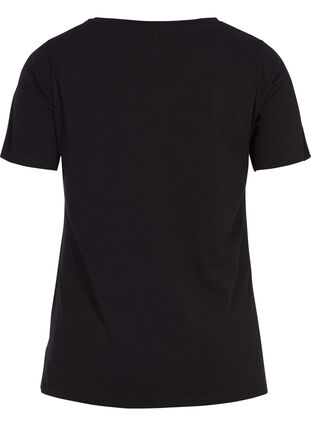 Zizzi Enfärgad bas-t-shirt i bomull, Black, Packshot image number 1