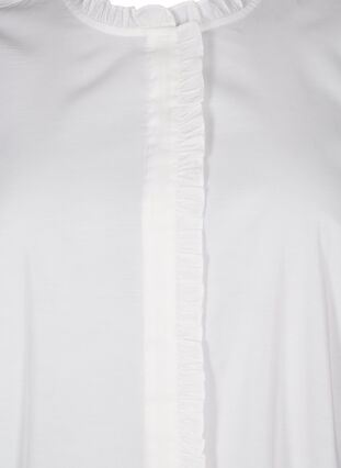 Zizzi Skjortblus med volanger och broderie anglaise, Bright White, Packshot image number 2