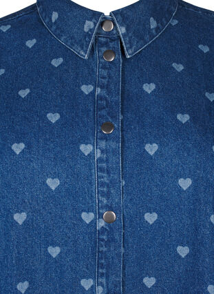Zizzi Denimskjorta med hjärtan, L. Blue D. W. Heart, Packshot image number 2