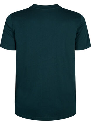 Zizzi Enkel t-shirt i bomull med rund halsringning, Scarab, Packshot image number 1