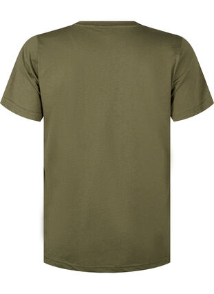 Zizzi T-shirt från FLASH med tryck, Olive Night Flower, Packshot image number 1