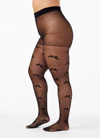  Tights i 30 denier med rosettmönster, Black, Model