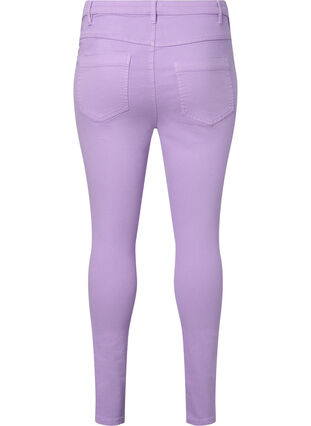 Zizzi Högmidjade Amy jeans med super slim passform, Lavender, Packshot image number 1