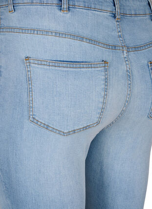 Zizzi Slim fit-jeans med nötta detaljer, Light Blue, Packshot image number 3