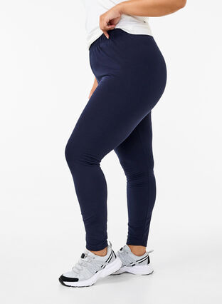 Zizzi Leggings i bomull med foder, Night Sky, Model image number 2