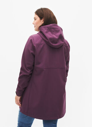 Zizzi Kort softshell jacka med fickor, Hortensia, Model image number 1