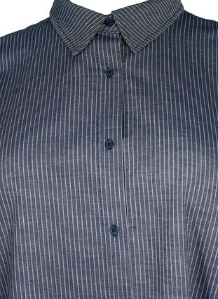 Zizzi Skjorta med knytning på ärmen, Navy Stripe, Packshot image number 2