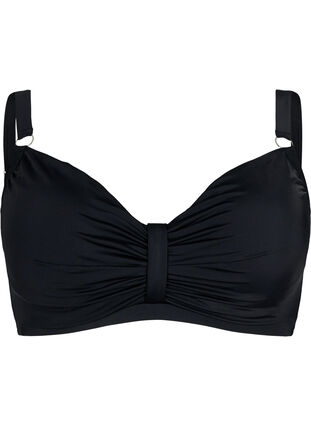 Zizzi Bikini-bh med bygel och drapering, Black, Packshot image number 0