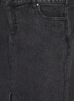 Zizzi Denimkjol med slits framtill, Dark Grey Denim, Packshot image number 2