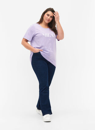 Zizzi FLASH - T-shirt med motiv, Lavender, Model image number 2