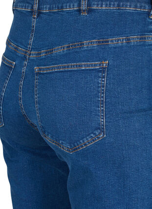 Zizzi Gemma-jeans med hög midja och rak passform, Dark blue, Packshot image number 3