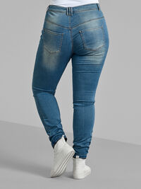 Extra slim Amy jeans med hög midja, Blue d. washed, Model