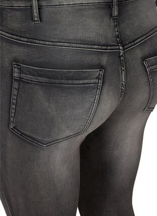 Zizzi Super slim Amy jeans med hög midja, Dark Grey Denim, Packshot image number 3