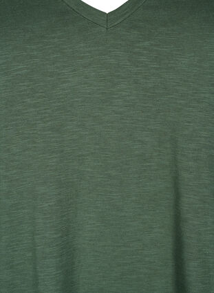 Zizzi V-ringad bas t-shirt med korta ärmar, Thyme, Packshot image number 2