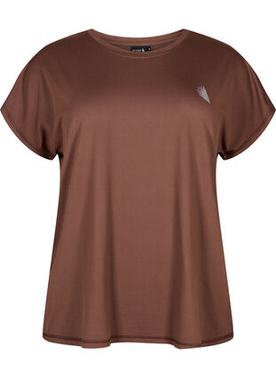 Zizzi Kortärmad t-shirt för träning, Chocolate Martini, Packshot image number 0