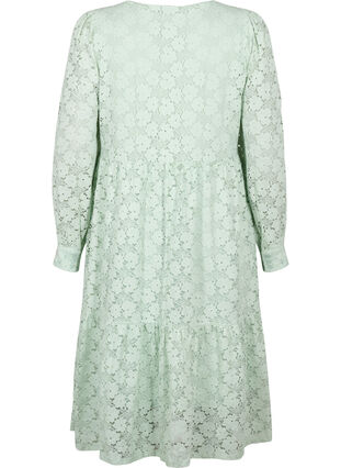 Zizzi Spetsklänning med långa ärmar, Pastel Green , Packshot image number 1