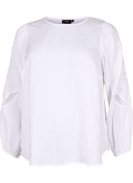 Blus i TENCEL™ Modal med broderidetaljer, Bright White