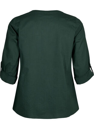 Zizzi FLASH – Skjorta med virkad detalj, Scarab, Packshot image number 1