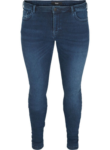 Zizzi Superslim Amy jeans med hög midja, Dark blue, Packshot image number 0