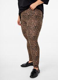 Viskos leggings med leopardmönster, DARK LEO AOP, Model