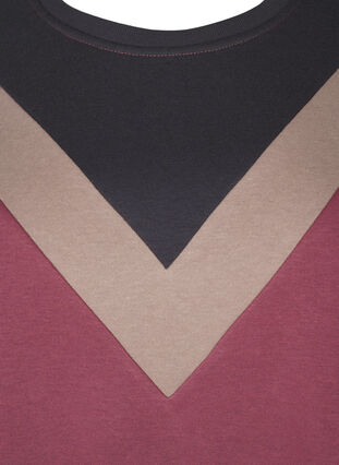 Zizzi Lång sweatshirt med färgblock, Rose B. Color Block, Packshot image number 2