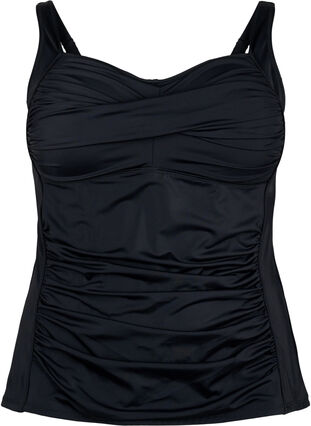 Zizzi Tankini med drapering, Black, Packshot image number 0