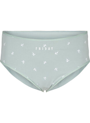 Zizzi 7-pack Briefs med normal midja, Iceberg Green Mix, Packshot image number 3