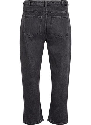 Zizzi Lösa jeans med croppad längd, Dark Grey Denim, Packshot image number 1