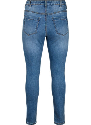 Zizzi Amy jeans med hög midja och super slim fit, Blue denim, Packshot image number 1