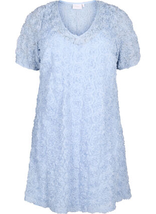 Zizzi Festklänning med 3D-blommor, Cashmere Blue, Packshot image number 0