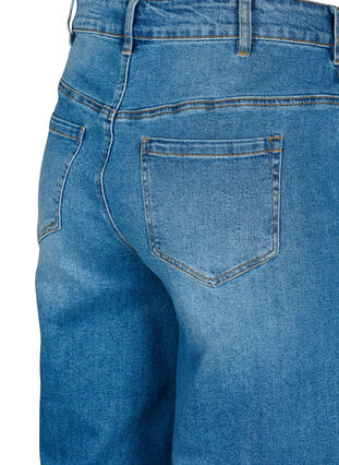 Zizzi Croppade jeans med vida ben, Blue denim, Packshot image number 3