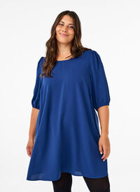 Kort klänning med rosett baktill, Estate Blue, Model