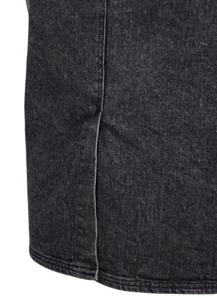 Zizzi Denimkjol med slits framtill, Dark Grey Denim, Packshot image number 4