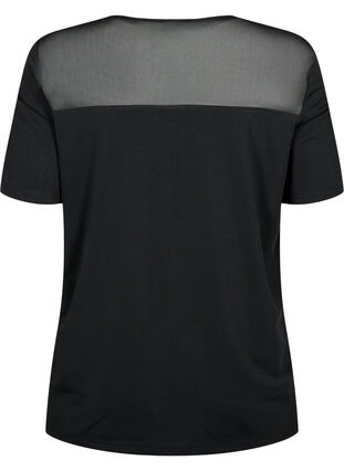 Zizzi Kortärmad tränings-t-shirt med mesh, Black, Packshot image number 1