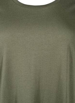 Zizzi T-shirtklänning i bomull, Thyme, Packshot image number 2