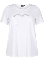 FLASH - T-shirt med tryck, B. W. Silver Heart