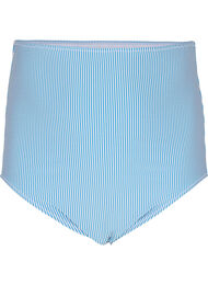 Randig bikinitrosa med extra hög midja, BlueWhite Stripe AOP