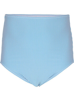 Zizzi Randig bikinitrosa med extra hög midja, BlueWhite Stripe AOP, Packshot image number 0