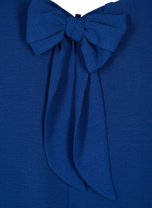 Zizzi Kort klänning med rosett baktill, Estate Blue, Packshot image number 3