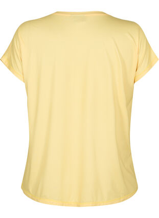 Zizzi Kortärmad t-shirt för träning, Lemon Meringue, Packshot image number 1