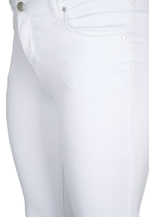 Zizzi Slim fit Emily jeans med normalhög midja, White, Packshot image number 2