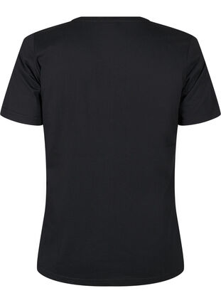 Zizzi T-shirt från FLASH med tryck, Black Flower Heart , Packshot image number 1