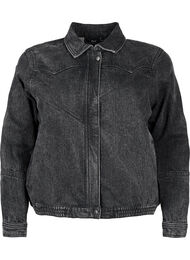 Jeansjacka med dold dragkedja, Dark Grey Denim