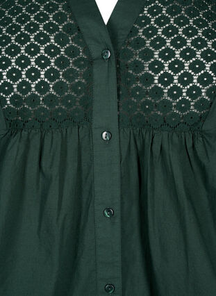 Zizzi FLASH – Skjorta med virkad detalj, Scarab, Packshot image number 2
