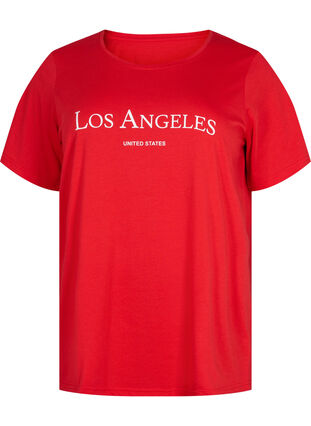 Zizzi T-shirt från FLASH med tryck, High Risk Red, Packshot image number 0
