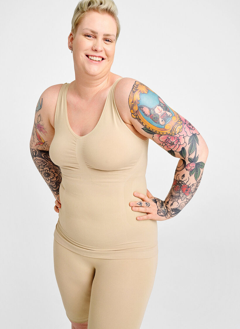 Shapeweartopp med breda remmar, Nude, Image