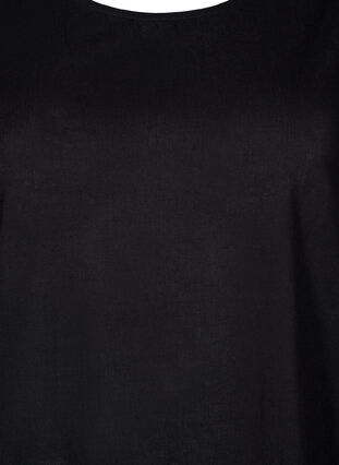 Zizzi Ärmlös klänning i bomulls- och linneblandning, Black, Packshot image number 2